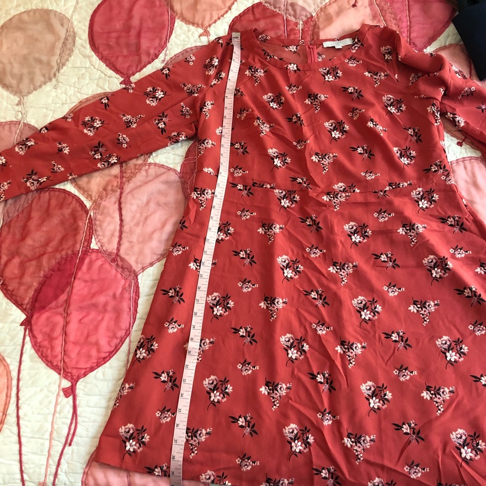 LOFT floral long sleeve flare dress - Picture 12 of 12
